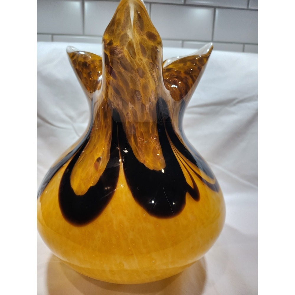 Murano Orange and Black Glass Base 21 cm high 17.5 cm wide 2.4 kg - Picture 4 of 16
